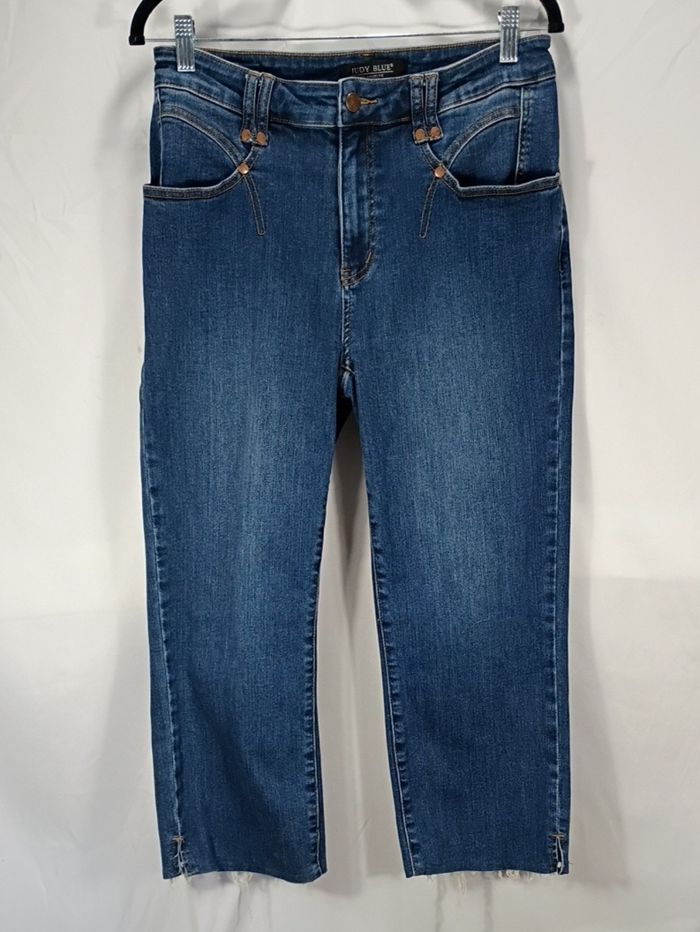 EUC Judy Blue Women's High Waist Cropped Flare Jeans Medium Denim Size 11/30